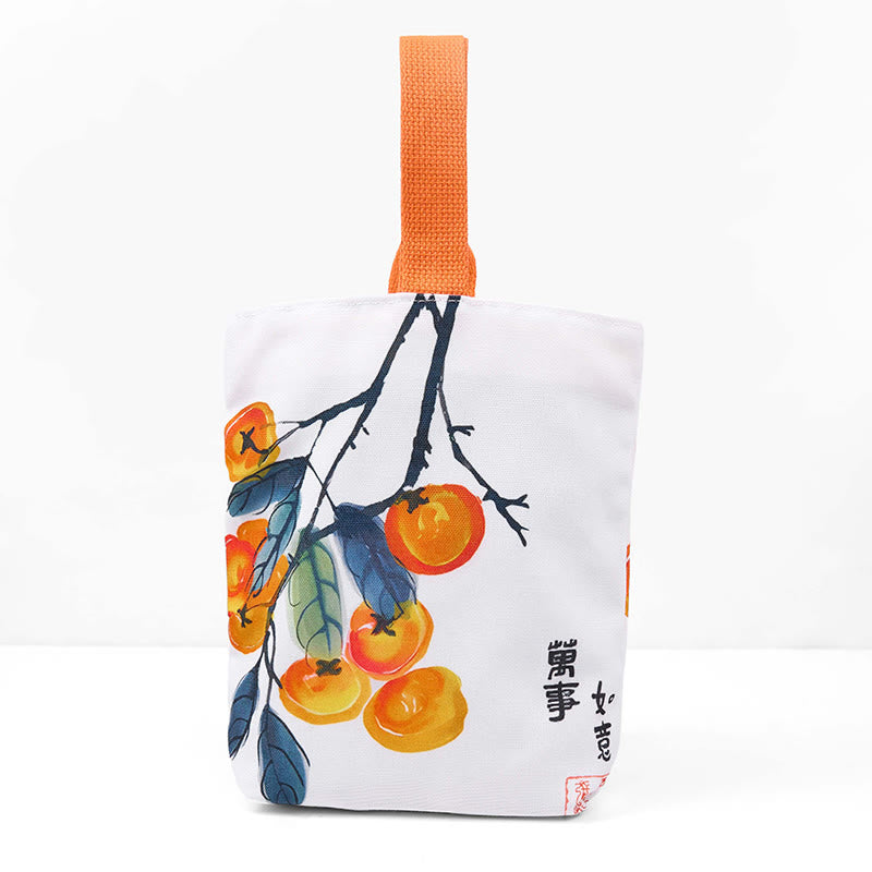 Buddha Stones Persimmon Canvas Handtasche - Persimone 15*8*22cm - image 0