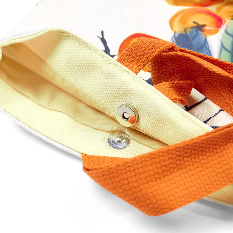 Buddha Stones Persimmon Canvas Handtasche - image 4