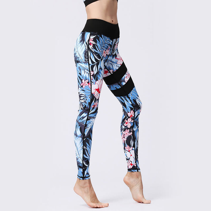 Buddha Stones Blumenblätter Drucken Sport Übung Fitness Hohe Taille Leggings Damen Yoga Hosen - image 2