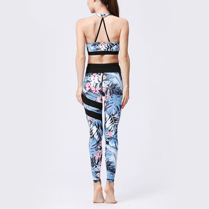 Buddha Stones Blumenblätter Drucken Sport Übung Fitness Hohe Taille Leggings Damen Yoga Hosen