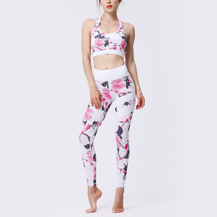 Buddha Stones Blumenblätter Drucken Sport Übung Fitness Hohe Taille Leggings Damen Yoga Hosen - image 9