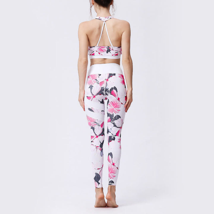 Buddha Stones Blumenblätter Drucken Sport Übung Fitness Hohe Taille Leggings Damen Yoga Hosen - image 10