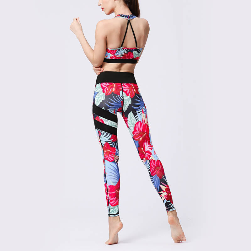 Buddha Stones Blumenblätter Drucken Sport Übung Fitness Hohe Taille Leggings Damen Yoga Hosen - image 34