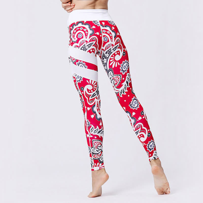Buddha Stones Blumenblätter Drucken Sport Übung Fitness Hohe Taille Leggings Damen Yoga Hosen - image 37