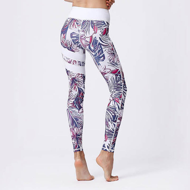 Buddha Stones Blumenblätter Drucken Sport Übung Fitness Hohe Taille Leggings Damen Yoga Hosen