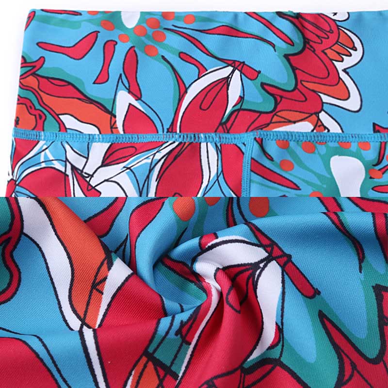 Buddha Stones Leggings mit buntem Blütenblatt- und Blätterprint, hochgeschnitten, ideal für Sport, Fitness und Yoga – Damen-Yogahose - image 21