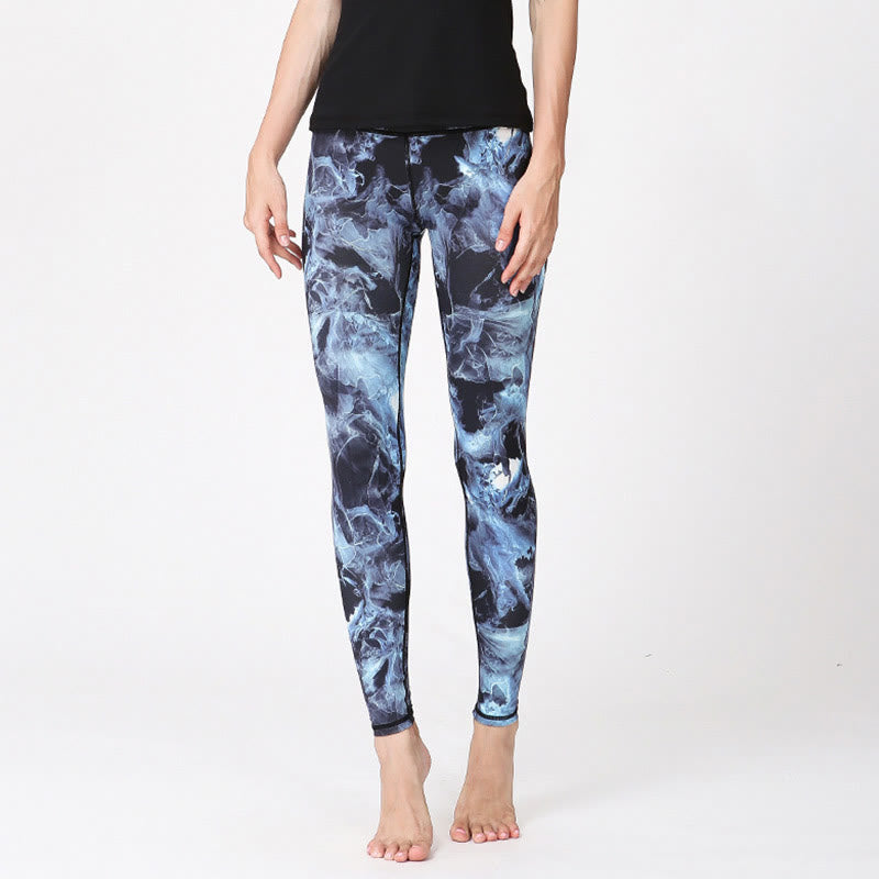 Buddha Stones Nebelblätter Druck Sport Übung Fitness Leggings Frauen Yoga Hosen - image 2