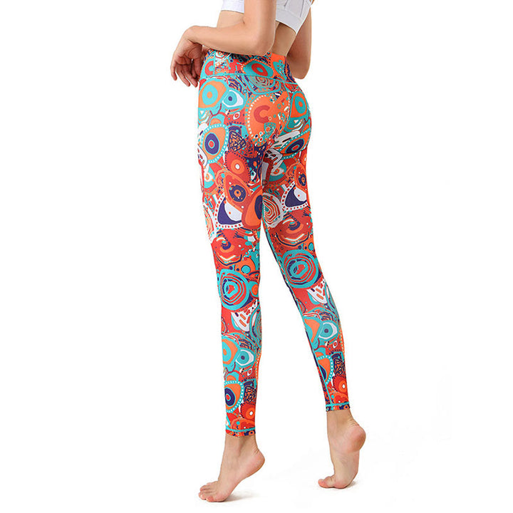Buddha Stones Leggings mit farbenfrohem Nazar-Print, ideal für Sport, Fitness und Yoga – perfekt für Damen. - image 1