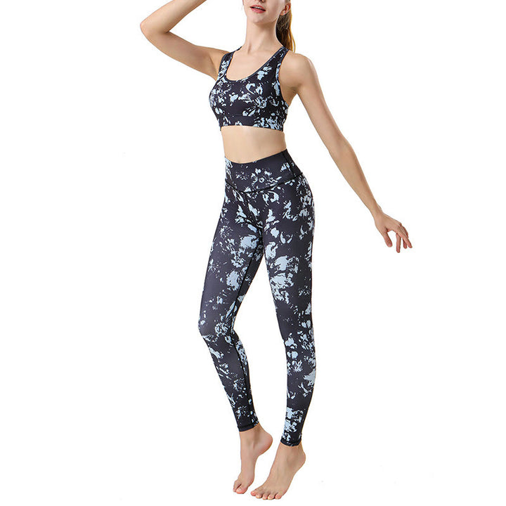 Buddha Stones Flecken Ahornblatt Print Sport Übung Fitness High Waist Leggings Damen Yoga Hosen