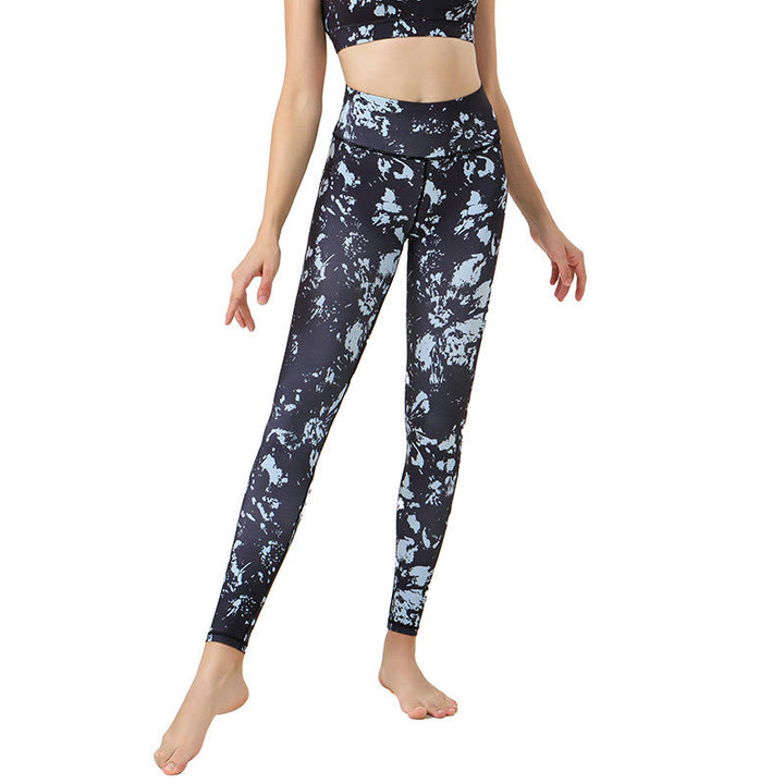 Buddha Stones Flecken Ahornblatt Print Sport Übung Fitness High Waist Leggings Damen Yoga Hosen - image 1