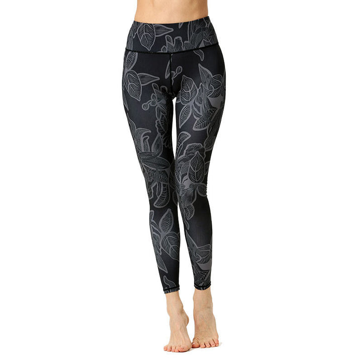 Buddha Stones Einfache Blätter Druck Sport Fitness Leggings frauen Yoga Hosen