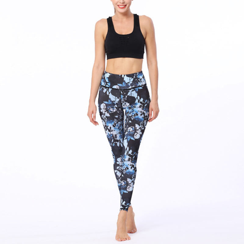 Buddha Stones Einfache Blätter Druck Sport Fitness Leggings frauen Yoga Hosen