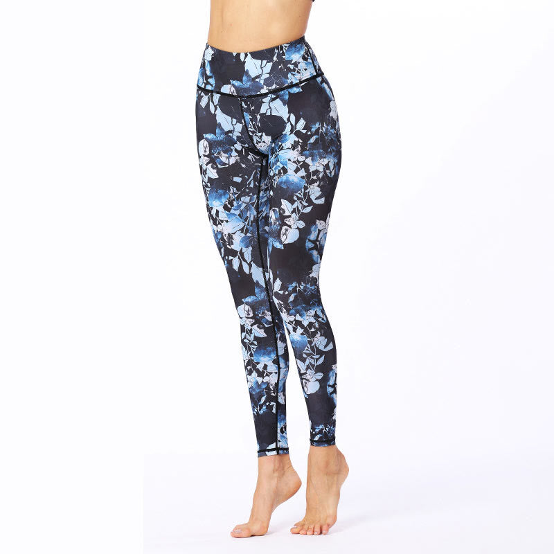 Buddha Stones Einfache Blätter Druck Sport Fitness Leggings frauen Yoga Hosen - image 3