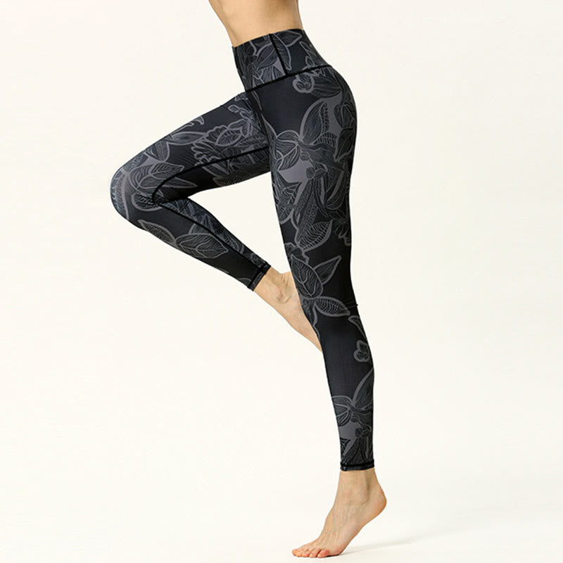 Buddha Stones Einfache Blätter Druck Sport Fitness Leggings frauen Yoga Hosen - image 7