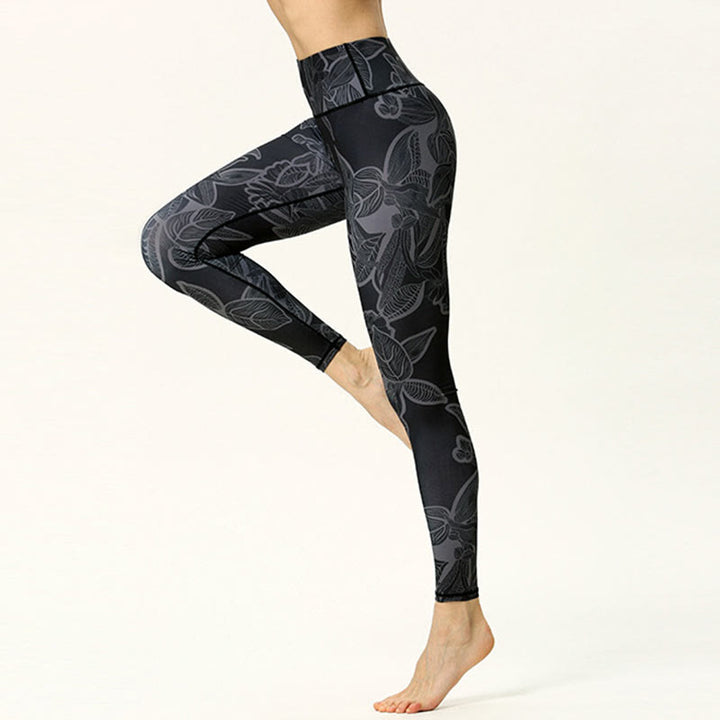 Buddha Stones Einfache Blätter Druck Sport Fitness Leggings frauen Yoga Hosen - image 7