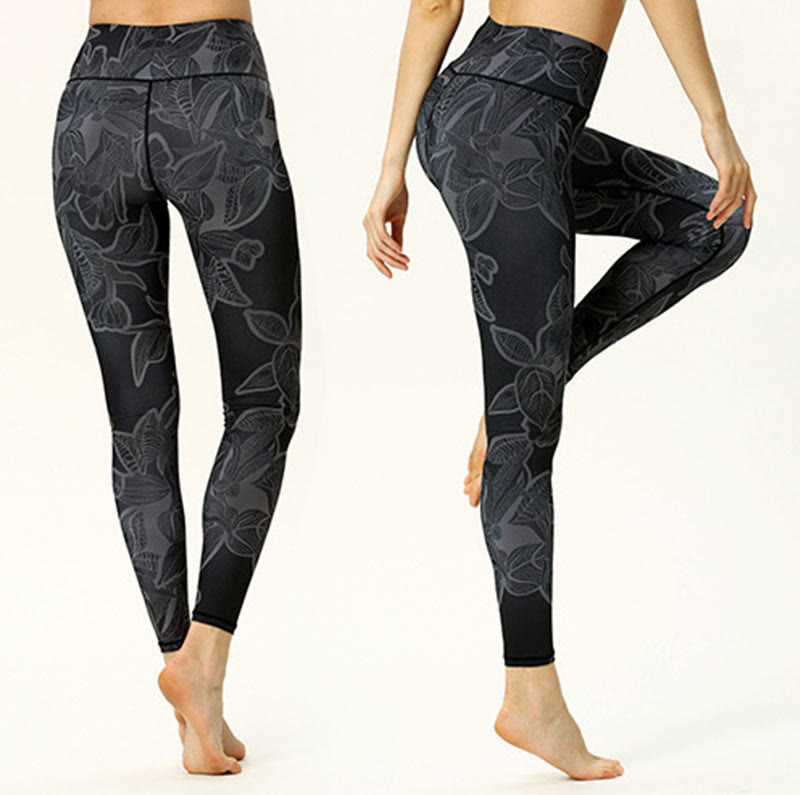 Buddha Stones Einfache Blätter Druck Sport Fitness Leggings frauen Yoga Hosen - image 8