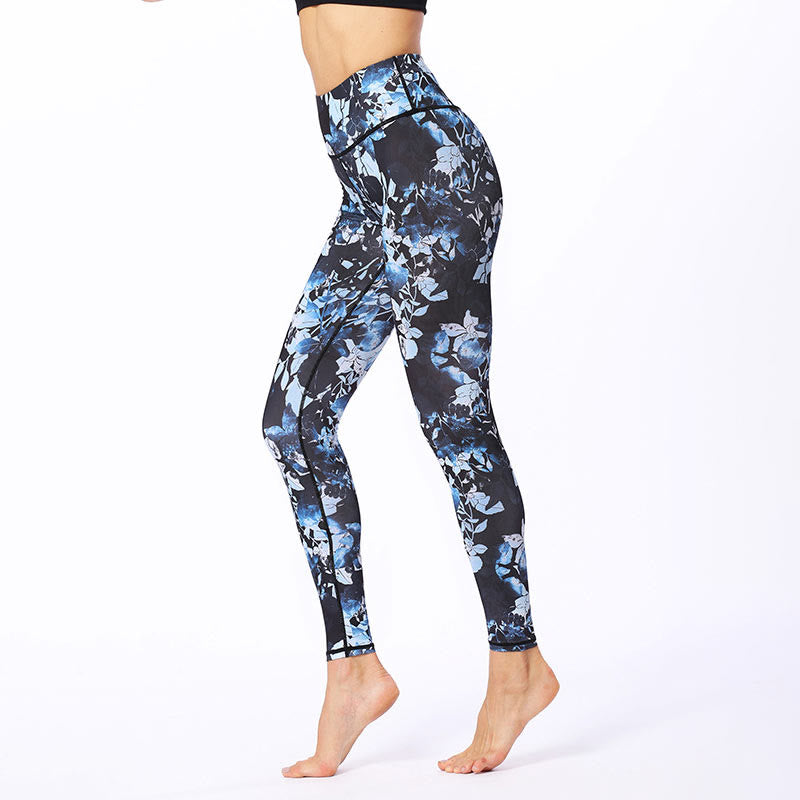 Buddha Stones Einfache Blätter Druck Sport Fitness Leggings frauen Yoga Hosen - image 1