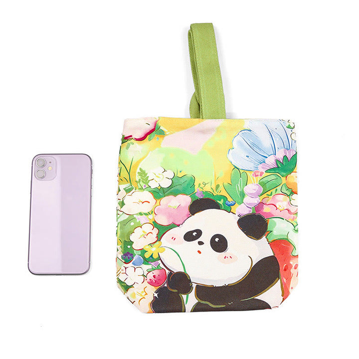 Buddha Stones Panda Orchidee Loquat Canvas Handtasche