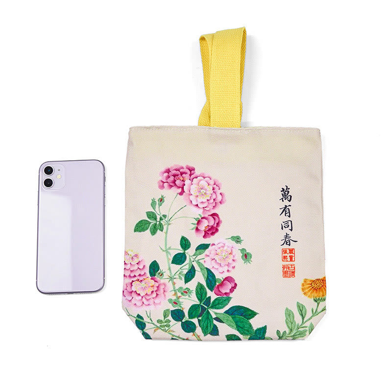 Buddha Stones Pfingstrosen-Canvas-Handtasche - image 3
