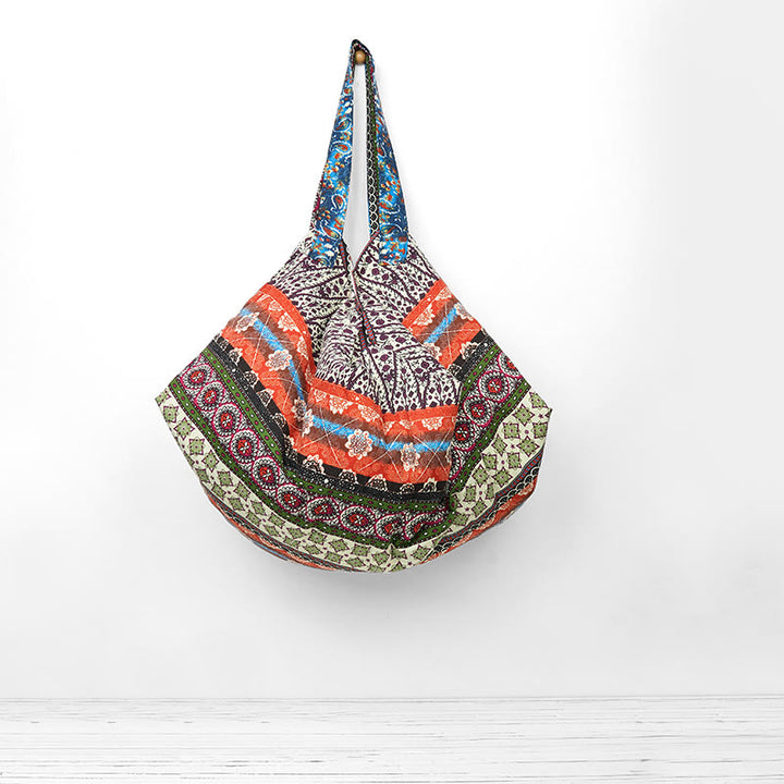 Buddha Stones Farbige Streifen Muster Baumwoll-Schultertasche - image 0