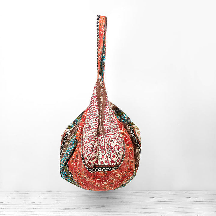 Buddha Stones Farbige Streifen Muster Baumwoll-Schultertasche - image 5