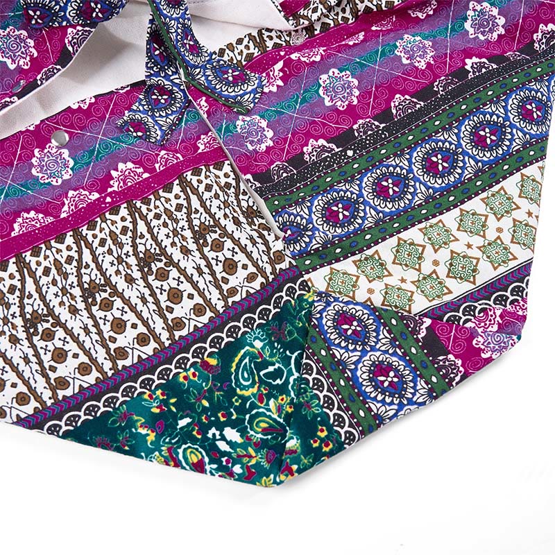 Buddha Stones Farbige Streifen Muster Baumwoll-Schultertasche - image 16