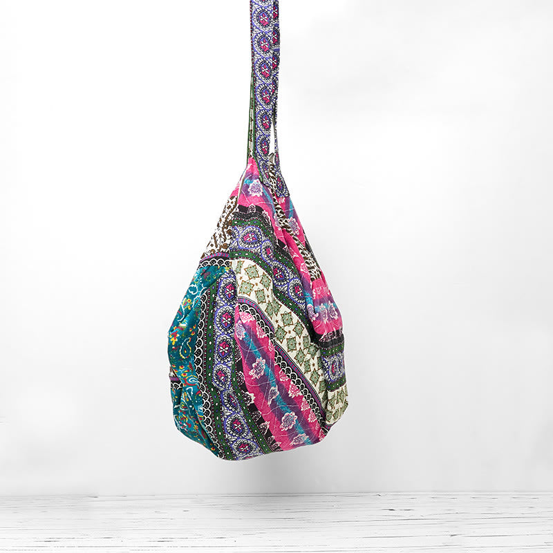 Buddha Stones Farbige Streifen Muster Baumwoll-Schultertasche - image 14