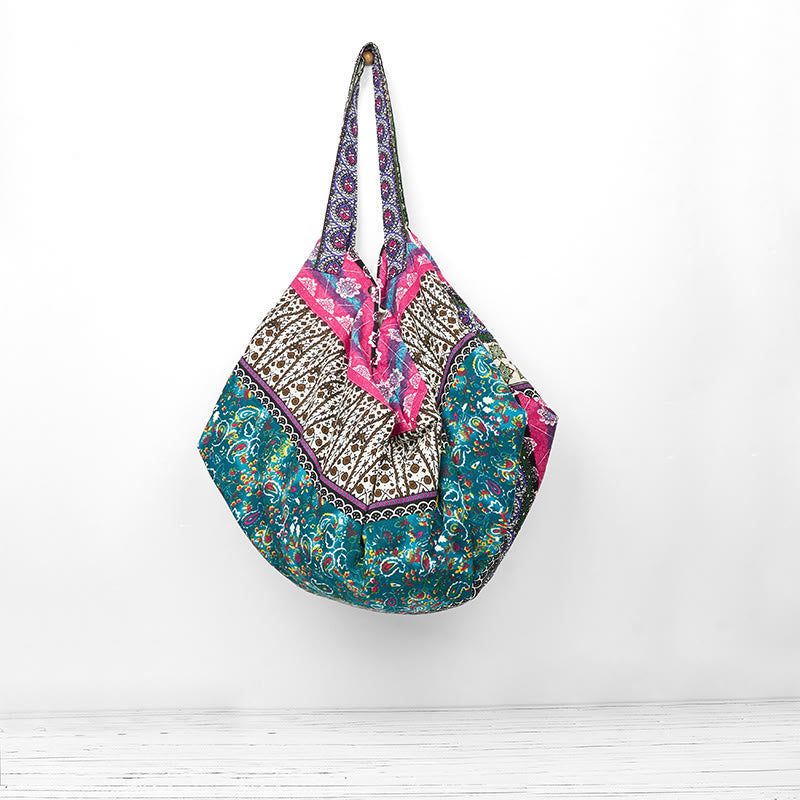 Buddha Stones Farbige Streifen Muster Baumwoll-Schultertasche - image 15