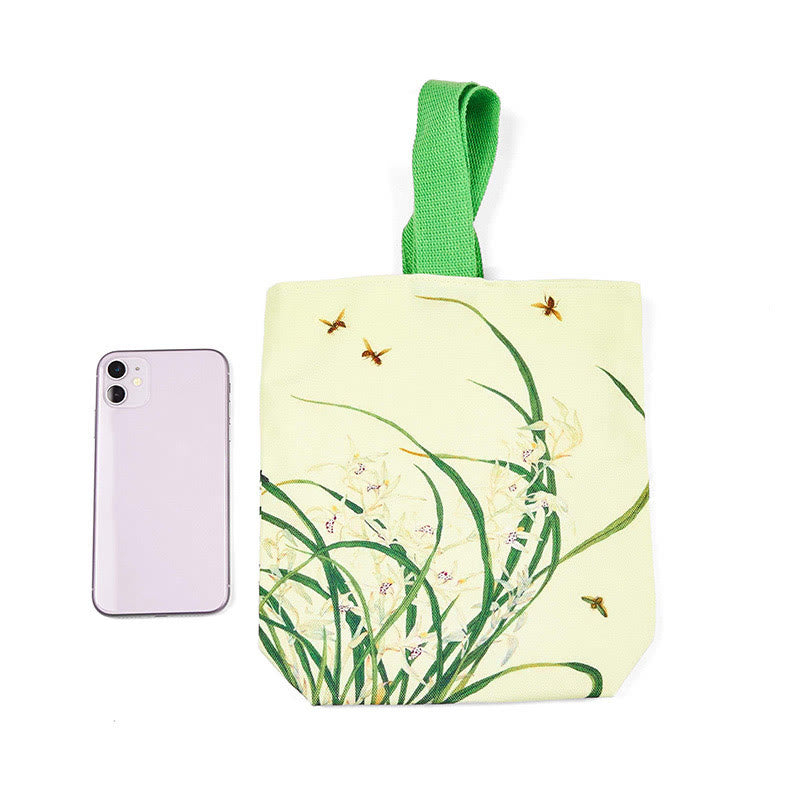 Buddha Stones Orchideen Bienen Leinwand Handtasche - image 3