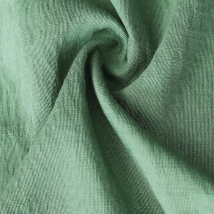 Buddha Stones Kleine Blumige Stickerei V-Ausschnitt Kurzarm Baumwolle Leinen T-Shirt Tee - image 10