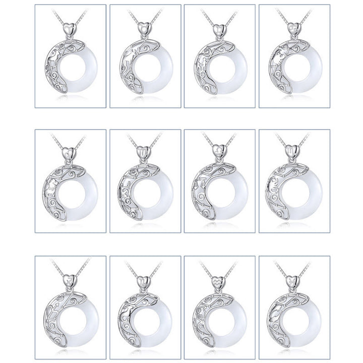 Buddha Stones 925 Sterling Silber 12 Sternzeichen des Tierkreises Katzenauge Liebesunterstützungs-Halskettenanhänger