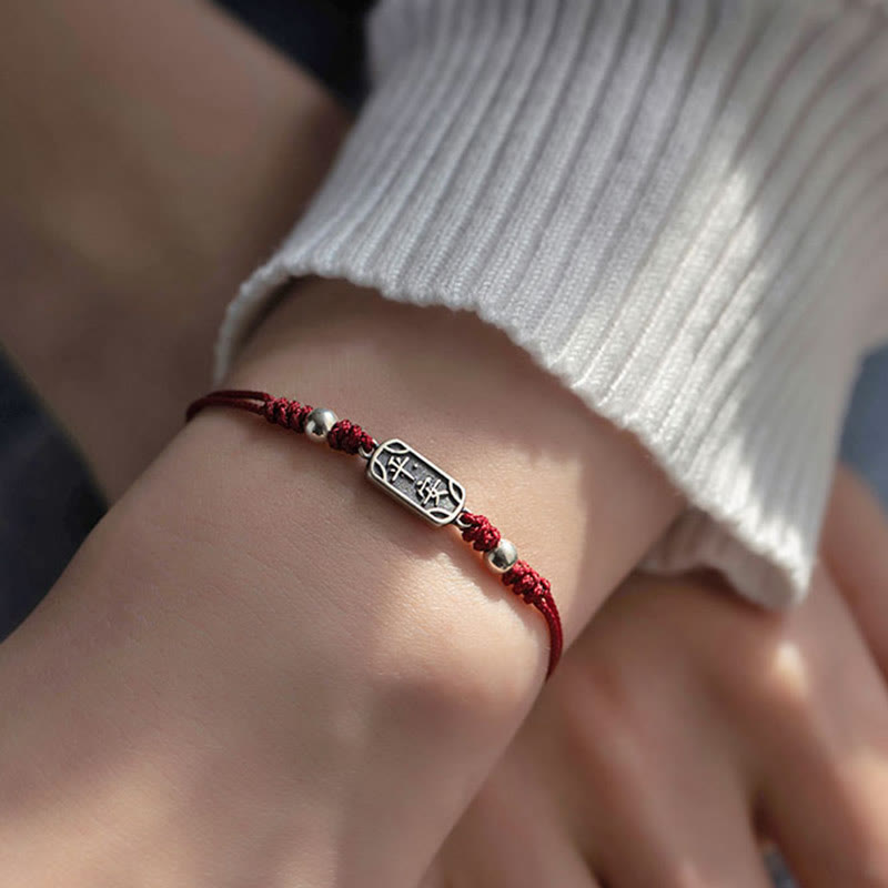 Buddha Stones Handgemachtes Armband aus 925er Sterlingsilber Friedens- und Freuden-Schutzzubehör - image 3