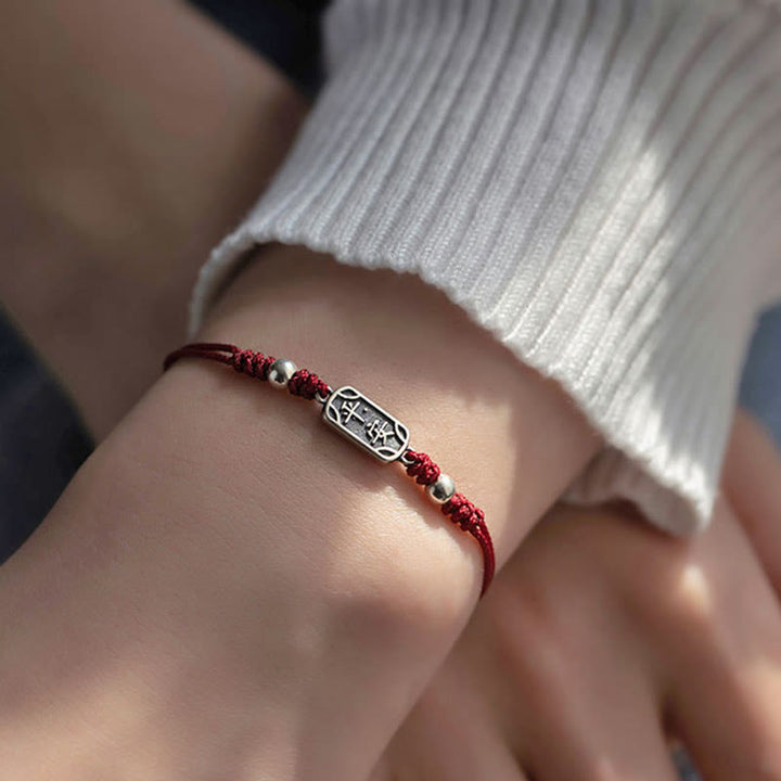 Buddha Stones Handgemachtes Armband aus 925er Sterlingsilber Friedens- und Freuden-Schutzzubehör - image 3