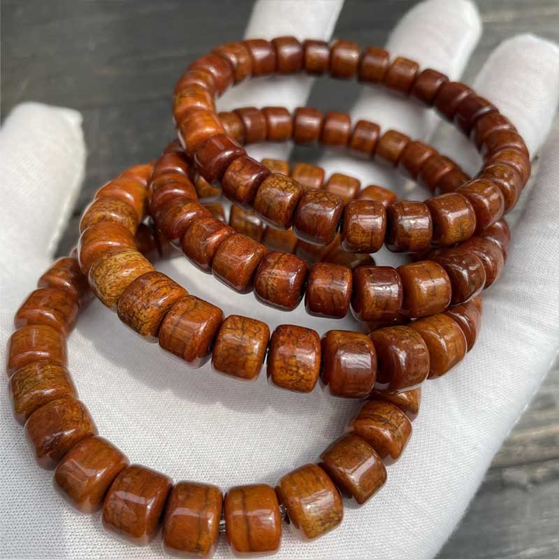 Buddha Stones Tibetische Knochenperlen Dreiäugige Dzi-Perle Schafshorn Roter Achat Stärkearmband