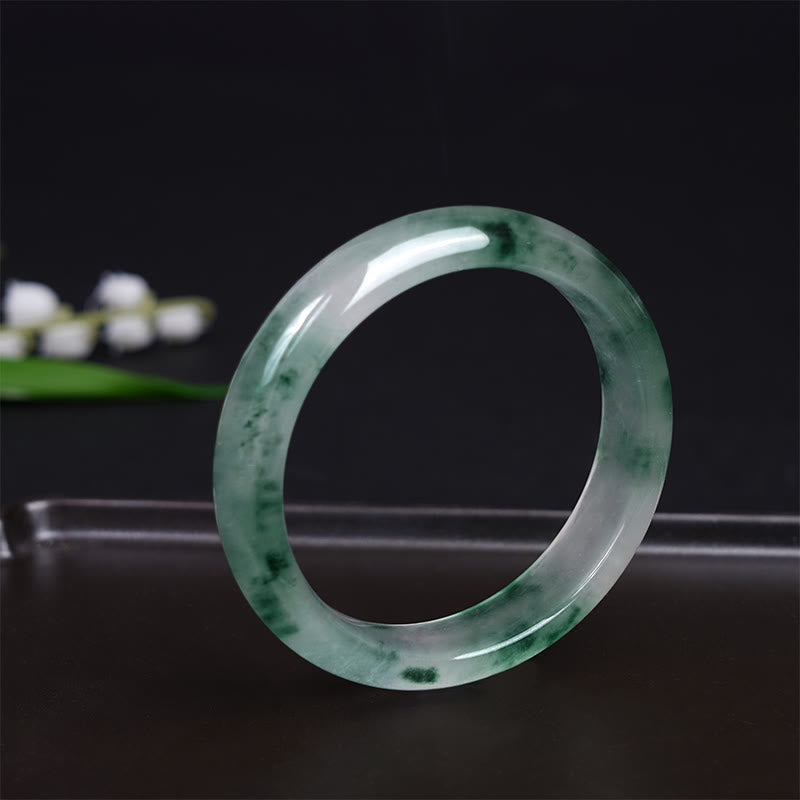 Buddha Stones Natürliche Jade Schwimmende Blumen Glücksarmband Armreif - image 1