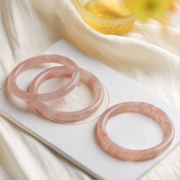 Buddha Stones Pink Golden Silk Jade Reichtum Glücksarmband Armreif - image 12