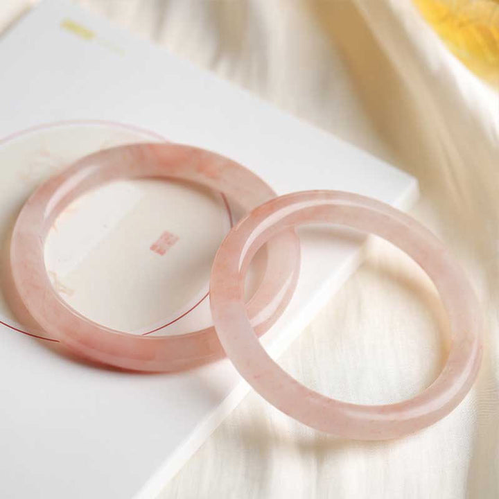 Buddha Stones Pink Golden Silk Jade Reichtum Glücksarmband Armreif - Runden - 60-62 mm - image 8