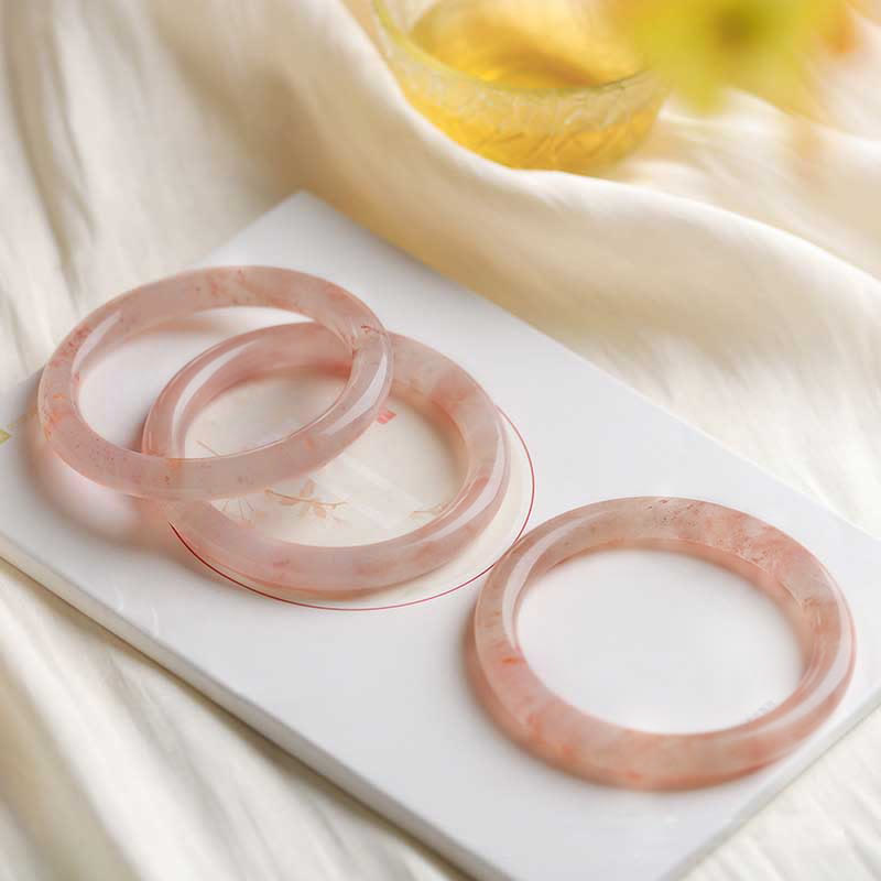 Buddha Stones Pink Golden Silk Jade Reichtum Glücksarmband Armreif - image 12