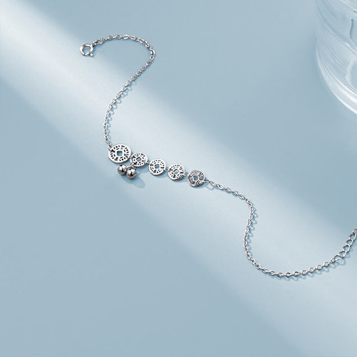 Buddha Stones 925 Sterling Silber Kupfermünzen Glocken Schutz Metall Fußkettchen - image 6