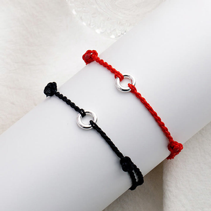 Buddha Stones 925 Sterling Silber Friedensschnalle Glücksfaden Geflochtenes Seil Fußkettchen - image 14