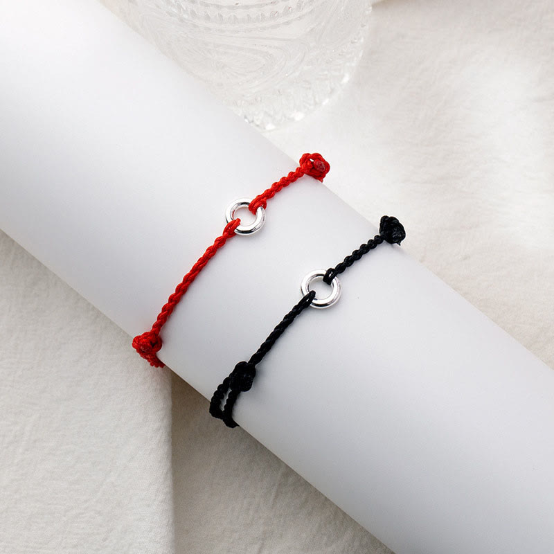 Buddha Stones 925 Sterling Silber Friedensschnalle Glücksfaden Geflochtenes Seil Fußkettchen - image 15