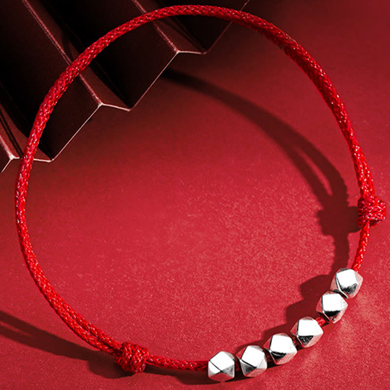 Buddha Stones 925 Sterling Silber Perlen Glück Schutz Flechtseil Fußkettchen - image 2