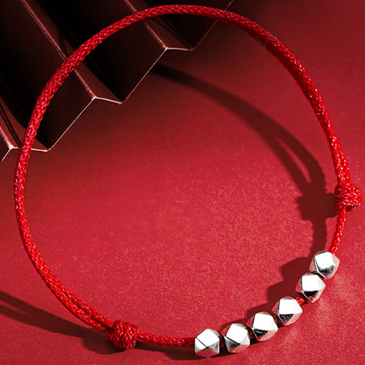 Buddha Stones 925 Sterling Silber Perlen Glück Schutz Flechtseil Fußkettchen - image 2