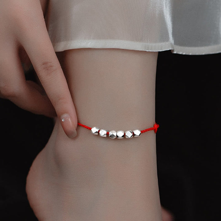 Buddha Stones 925 Sterling Silber Perlen Glück Schutz Flechtseil Fußkettchen - image 4