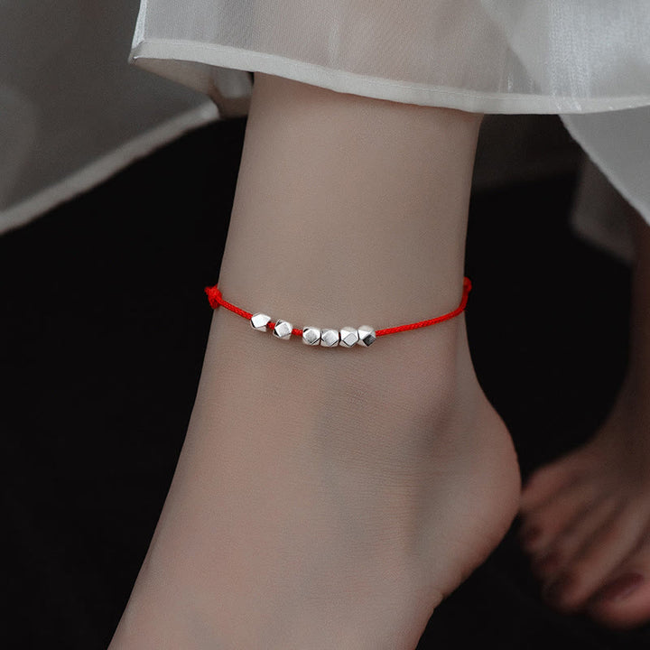 Buddha Stones 925 Sterling Silber Perlen Glück Schutz Flechtseil Fußkettchen - image 7