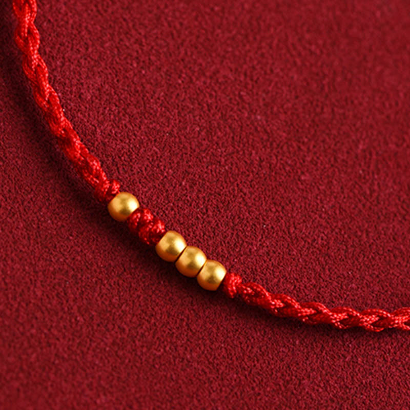 Buddha Stones 999 Goldperlen Glück geflochtenes Schutz-Paar-Armband - image 4