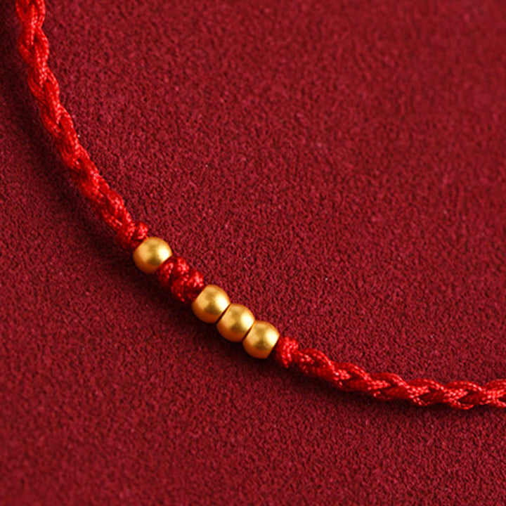 Buddha Stones 999 Goldperlen Glück geflochtenes Schutz-Paar-Armband - image 4