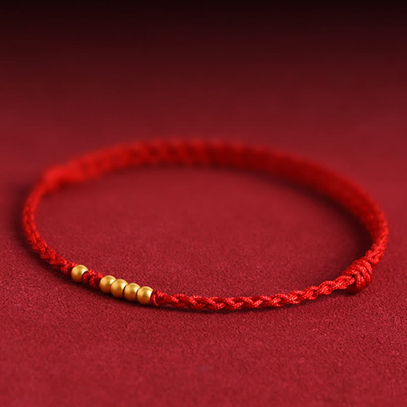 Buddha Stones 999 Goldperlen Glück geflochtenes Schutz-Paar-Armband - image 10