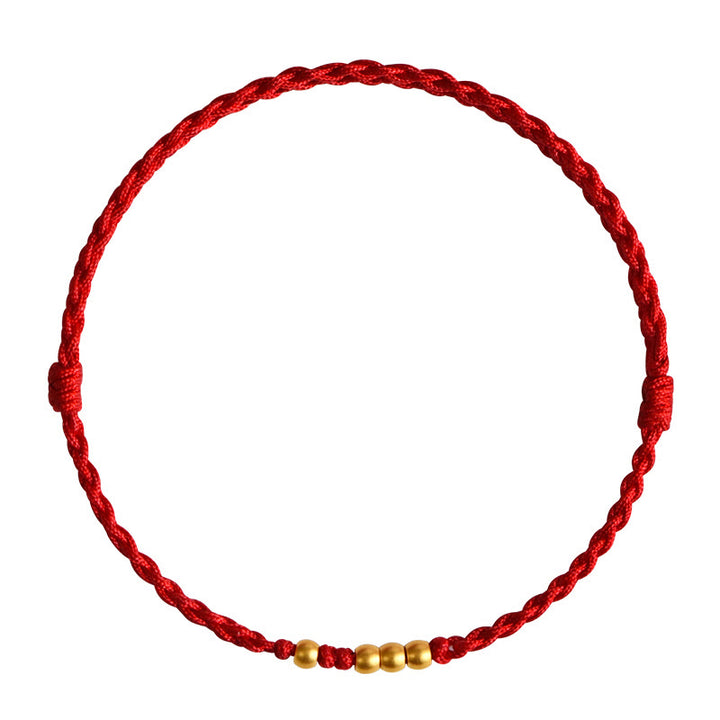 Buddha Stones 999 Goldperlen Glück geflochtenes Schutz-Paar-Armband - image 8