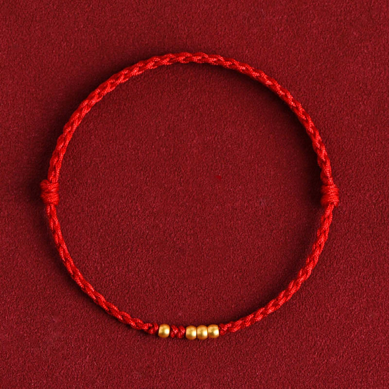 Buddha Stones 999 Goldperlen Glück geflochtenes Schutz-Paar-Armband - image 2